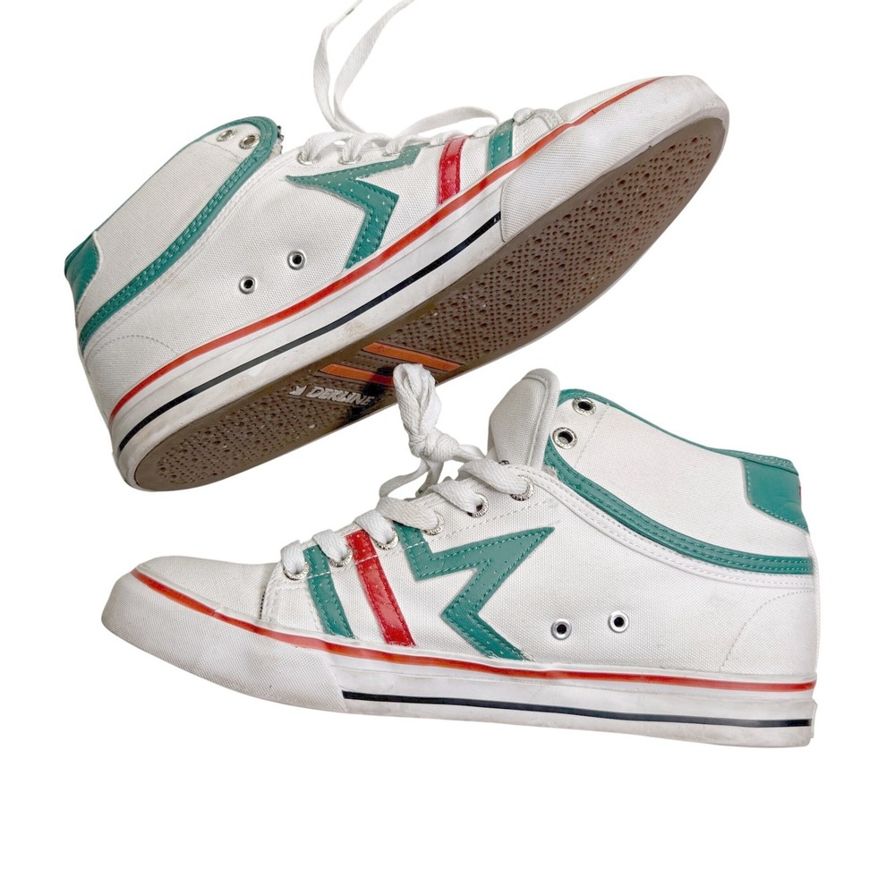 Dekline Bodega Chris Pastras Mid Mens 9.5 White Green Red Canvas Y2K Skate Shoes